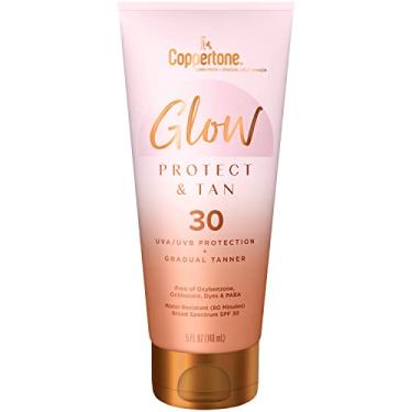 Imagem de Coppertone Loção Protetor Solar Glow Protect e Tan com Autobronzeador Gradual, Resistente À Água, Amplo Espectro Spf 30, Tubo de 5 Fl Oz
