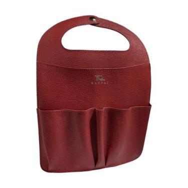 Imagem de Bolsa Porta Celular Veicular Couro 375-R Raffai Couros, Vermelho