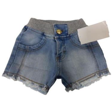 Imagem de Shorts Jeans Luxo Bebê Menina Verão Katita Kids Ref. 2422, Jeans, P ( 