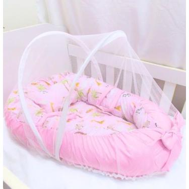 Imagem de Ninho Redutor de Berço para Bebê com Mosquiteiro Várias Estampas - Jba