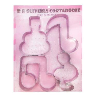 Imagem de Kit Cortador Notas Musicais M - Ref. 623 - 4 unidades - RR Cortadores 