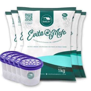 Imagem de Desumidificador De Ar - Cloreto De Cálcio 5kg + 5 Potes - Marelar
