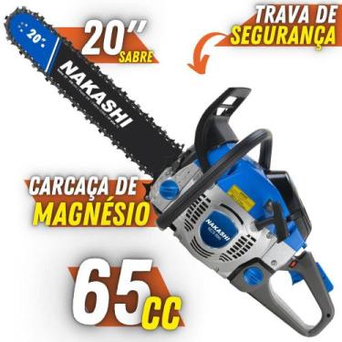 Imagem de Motosserra Profissional Nakashi NCS 650 65,1cc 2 Tempos À Gasolina Com