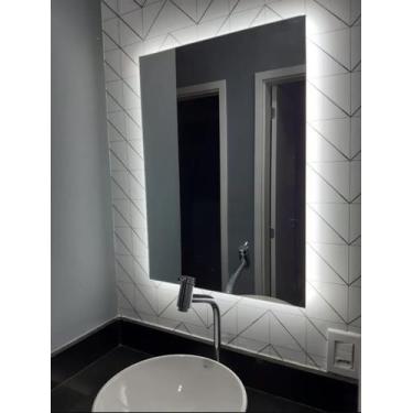 Imagem de Espelho Led Sem Fio Luz quente/Frio, Espelho com Luz Com Led, A Pilha 