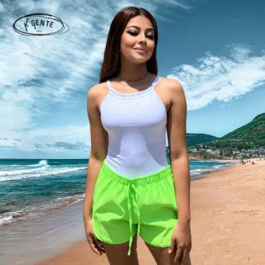 Imagem de kit com 3 short tactel feminino boxe para academia saida de praia - co