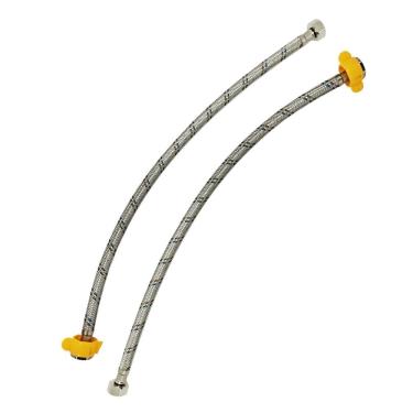 Imagem de Engate Rabicho Mangueira Flexivel Par Conexao Femea Misturador Monocomando Agua Fria Quente Torneira Pia Cozinha Banheiro Lavabo