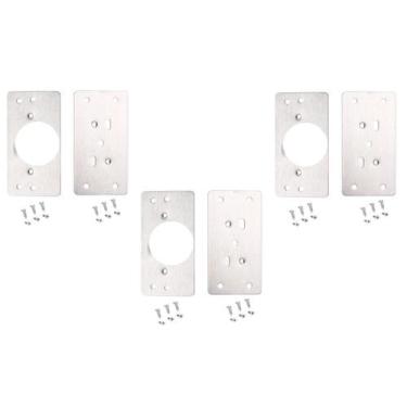 Imagem de Kit Com 6 Placa De Reparo Para Consertar Dobradiça Armário Mdf + 36 Pa