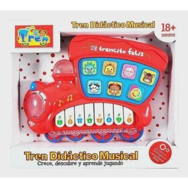 Imagem de Brinquedo Piano Trenzinho Didático  Musical  (vermelho) - Toy king