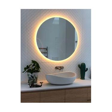 Imagem de Espelho Redondo Iluminado com Led Quente 60cm - Woodoglass