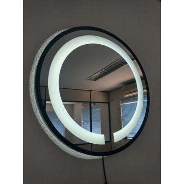 Imagem de Espelho Led Frio Adnet 60cm Moldura Preto Sem Alça - Woodglass