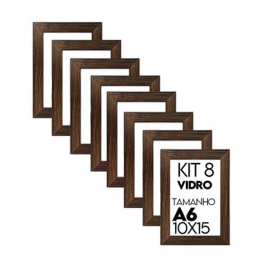 Imagem de Porta Retrato de Vidro 10x15cm Kit com 8 Unidades Lembrancinha de Festa - caixa com 100 Unidade