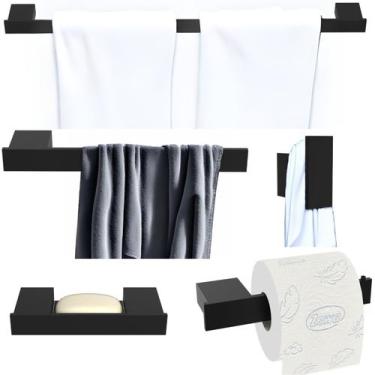 Imagem de Kit Acessórios Para Banheiro 5 Peças Preto SF.Master - ShopForte