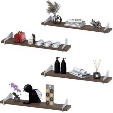 Imagem de 4 Prateleiras Suspensa Multiuso 50Cm Para Sala Quarto B SF - ShopForte
