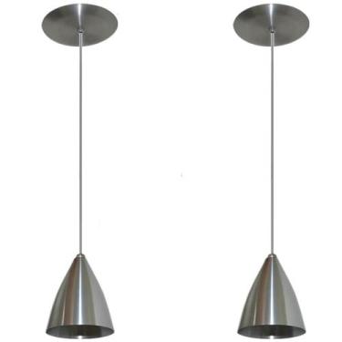 Imagem de Lustres pendentes cozinha americana balcão sala alumínio Par 17x13 - S
