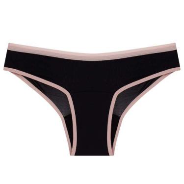 Imagem de Calcinha Absorvente Pantys Comfy  Preto e Rosa, PP