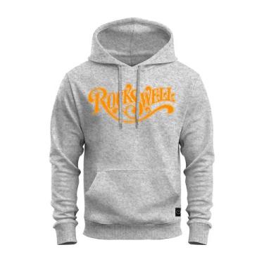 Imagem de Moletom Capuz e Bolso Estampado Flanelado RockWel - Nexstar, Cinza, P