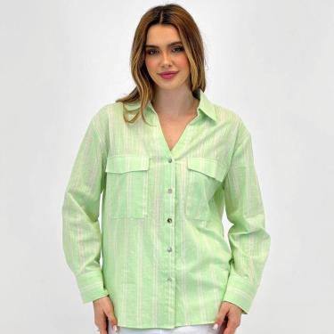 Imagem de Camisa Hering Listrada Manga Longa Feminina-Feminino