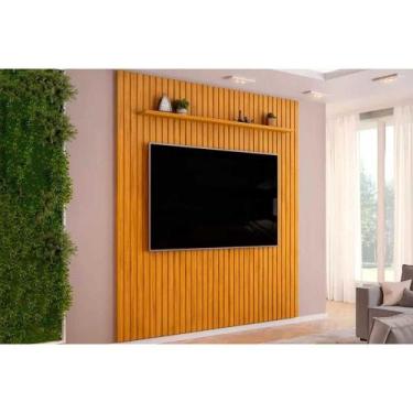 Imagem de Rack Bancada c/ Painel p/ TV até 85 Pol Pratic Ripado 1 Prateleira 250