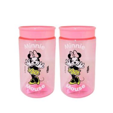 Imagem de Kit 2 Potes Organizador Multiuso Rosa 350ml Minnie Mouse Disney 12cm -