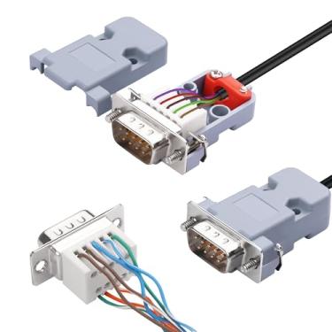 Imagem de YAODHAOD Conector DB9 Breakout sem solda, adaptador serial 9PIN RS232 macho para módulo de sinal de conector de terminal com capa, chave de fenda (conector macho DB9 (2 peças))
