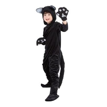 Imagem de Vaveren Fantasia infantil de Halloween, fantasia de gatinho cosplay para festa temática de aniversário de Halloween, S