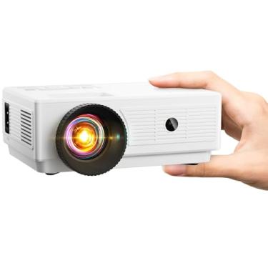 Imagem de ARTSEA Mini projetor para iPhone, projetor portátil de filmes para exteriores, projetor de vídeo compatível com HD 1080P para cinema em casa, compatível com iOS/Android,