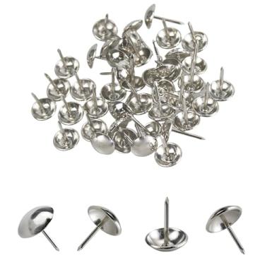 Imagem de bociloy 300 peças de tachas de estofamento de 7/40.6 cm alfinetes de pregos de móveis, tachinhas decorativas de móveis de 11 × 17 mm, pino de polegar de cabeça redonda DIY para móveis estofados, placa