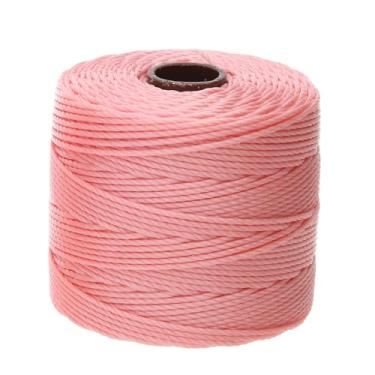 Imagem de The Beadsmith S-Lon #18 Cord – Coral Pink Color – Card of 77 Yards - Ideal for Stringing Beading Crochet and Micro-Macrame Jewelry- Compatible with Kumihimo Projects