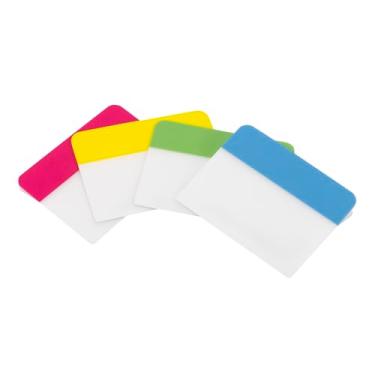 Imagem de Desk Tech Guias de índice adesivas, 3,8 cm x 5 cm, 16 folhas - 4 cores, abas autoadesivas, sinalizadores, marcadores de página coloridos, etiquetas para fichários, livros e cadernos