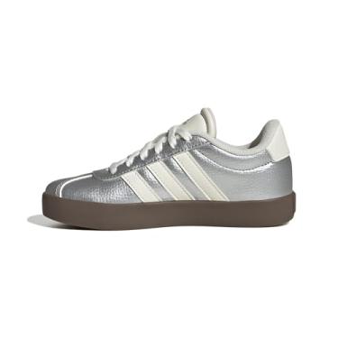 Imagem de adidas Tênis infantil VL Court 3.0, Prata metálico/branco fora/chiclete, 21