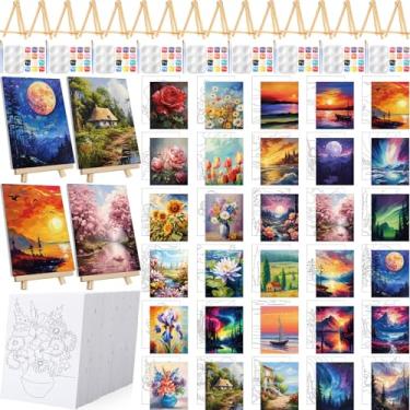 Imagem de VioraWhite Pacote com 30 telas pré-desenhadas para pintura, 20 x 25 cm, kit de pintura em tela desenhada, telas pré-impressas para beber e pintar lembrancinhas de festa, presentes de aniversário para