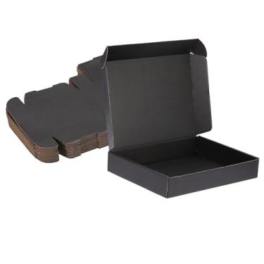 Imagem de PATIKIL Caixas de envio pequenas de 30 x 23 x 5 cm, 25 peças, caixas de presente de papelão ondulado para embalagem de correspondência, embalagem para pequenas empresas, pretas