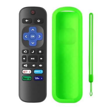 Imagem de Controle remoto de substituição para Roku TV com capa de silicone macio verde, controle remoto universal para Smart TVs TCL Roku/Hisense Roku/Onn Roku/Westinghouse Roku/Philips Roku (não para Roku