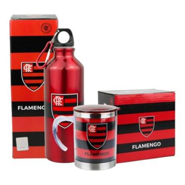 Imagem de Kit Flamengo Caneca Termica C/Tampa+ Garrafa Squeeze 500ml