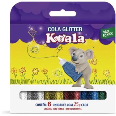 Imagem de Cola com Glitter Koala 6 Cores - Delta