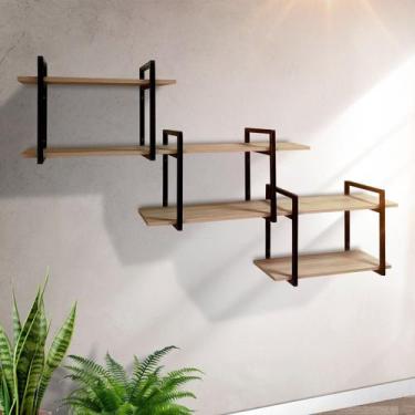 Imagem de Prateleira Moderna Suspensa Elegante Nova Organizadora Casa - Metal de