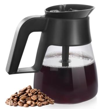 Imagem de Substituição de 10 xícaras de cafeteira de vidro para cafeteira Ninja CF090 CM300 CM400 CP300 com tampa de preparação, substituição de cafeteira com alça de metal de aço inoxidável resistente Ninja