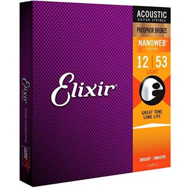 Imagem de Encordoamento .012 Elixir 16052, para Violão Aço, Light Phosphor Bronze Nanoweb