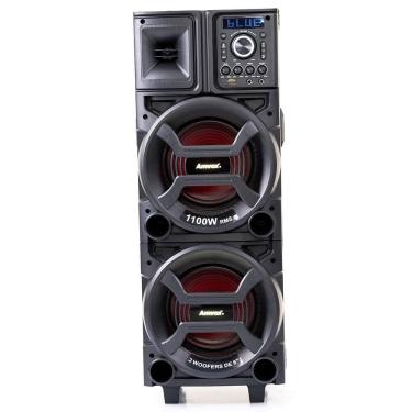 Imagem de Caixa De Som Black Duplo 8 1100W Bluetooth ACA 1101 Amvox 