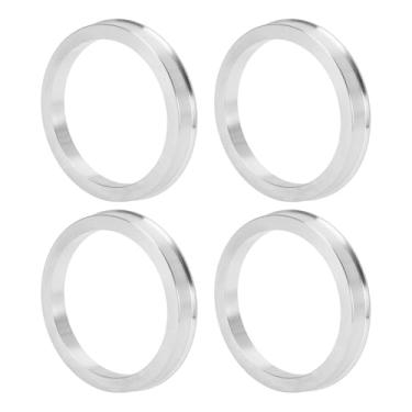 Imagem de INFINAUTO Anéis centralizados no cubo da roda do carro OD 69,1 mm para ID 57,1 mm Eixo central de rodas com absorção de choque Hubrings liga de alumínio tom prateado durável