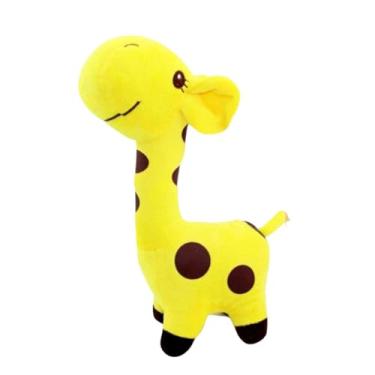 Imagem de Girafa Bichinho de Pelúcia 18cm Brinquedo Pet para Cachorro e Gato Sem Apito e com Ventosa (AMARELA)