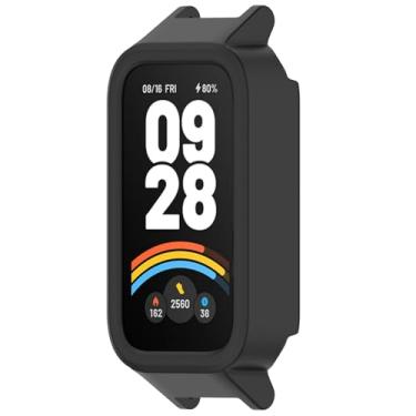 Imagem de Disscool Capa compatível com Xiaomi Smart Band 9 Active Smartwatch Soft Anti Drop PC Capas protetoras de substituição Shell Smart Watch Acessórios (preto fosco)