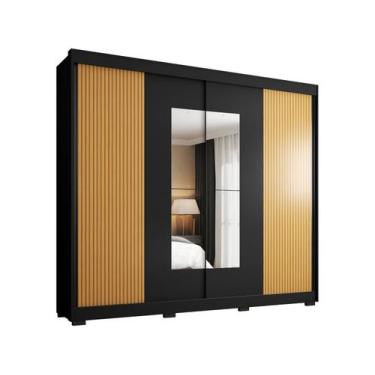 Imagem de Guarda-roupa Casal com Espelho 4 Gavetas 2 Portas de Correr Araplac Be