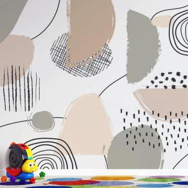 Imagem de Papel de Parede  Arte boho Abstrato em tons Pasteis - AloPapers, 3,00m