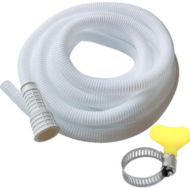 Imagem de HNOYGNU Mangueira de drenagem de ar condicionado portátil de substituição de mangueira de drenagem AC, com braçadeira de conexão, kit de mangueira de substituição AC e desumidificador (3 metros)