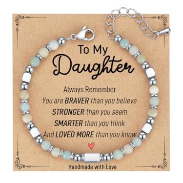 Imagem de AryaHozel Pulseira para filha, presentes de mãe, presentes para filha, cesta de Páscoa, adolescentes, adolescentes, 12, 14, 16 anos, presentes de aniversário para filha, confirmação do dia das mães,