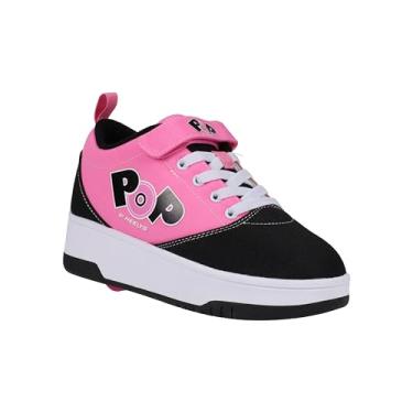 Imagem de Heelys POP PRO Tênis de salto com rodas, preto/rosa/branco, tamanho 42 unissex infantil grande, Preto/rosa/branco., 12 Big Kid