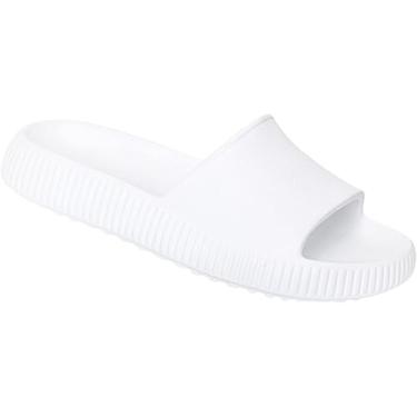 Imagem de Chinelo Slide Nuvem Ortopédico Macio Unissex Confortável Antiderrapante (Branco, BR, Adulto, Faixa Numérico, M, 43, 44)