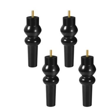 Imagem de ＫＬＫＣＭＳ 4x Móveis de madeira pernas suportam pernas design vintage design de substituição resistente pés de sofá para armário de cômoda de suporte de tv stand