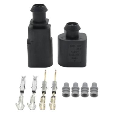 Imagem de Newnessai 2 peças 1J0973802 Kit de plugue de sensor de conector de chicote elétrico de 2 pinos, substituição para Audi A1 A2 A3 A4 A6, substitui 1J0973702